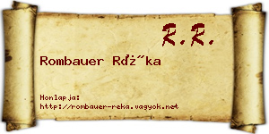 Rombauer Réka névjegykártya