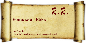 Rombauer Réka névjegykártya